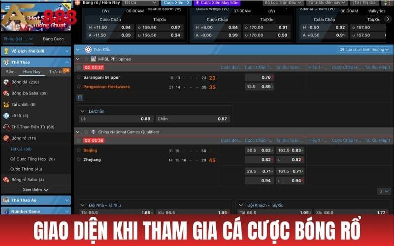 Giao diện đặt cược các trận đấu bóng rổ tại thể thao AE888 Giao diện đặt cược các trận đấu bóng rổ tại thể thao AE888