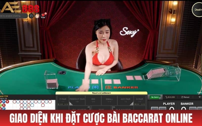 Giao diện khi đặt cược bài baccarat online tại casino AE888 Giao diện khi đặt cược bài baccarat online tại casino AE888