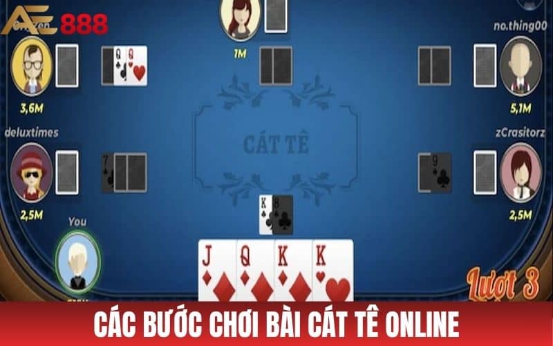 Hướng dẫn các bước đặt cược bài cát tê online tại game bài AE888